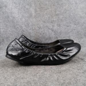 Faded Glory Shoes Womens 8.5 Ballet Flats Scrunch Round Toe Black Memory Foam